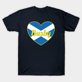 Busby Scotland UK Scotland Flag Heart T-Shirt